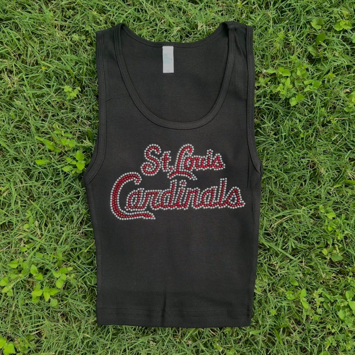 Cardinals Rhinestone Cropped Tank Petite