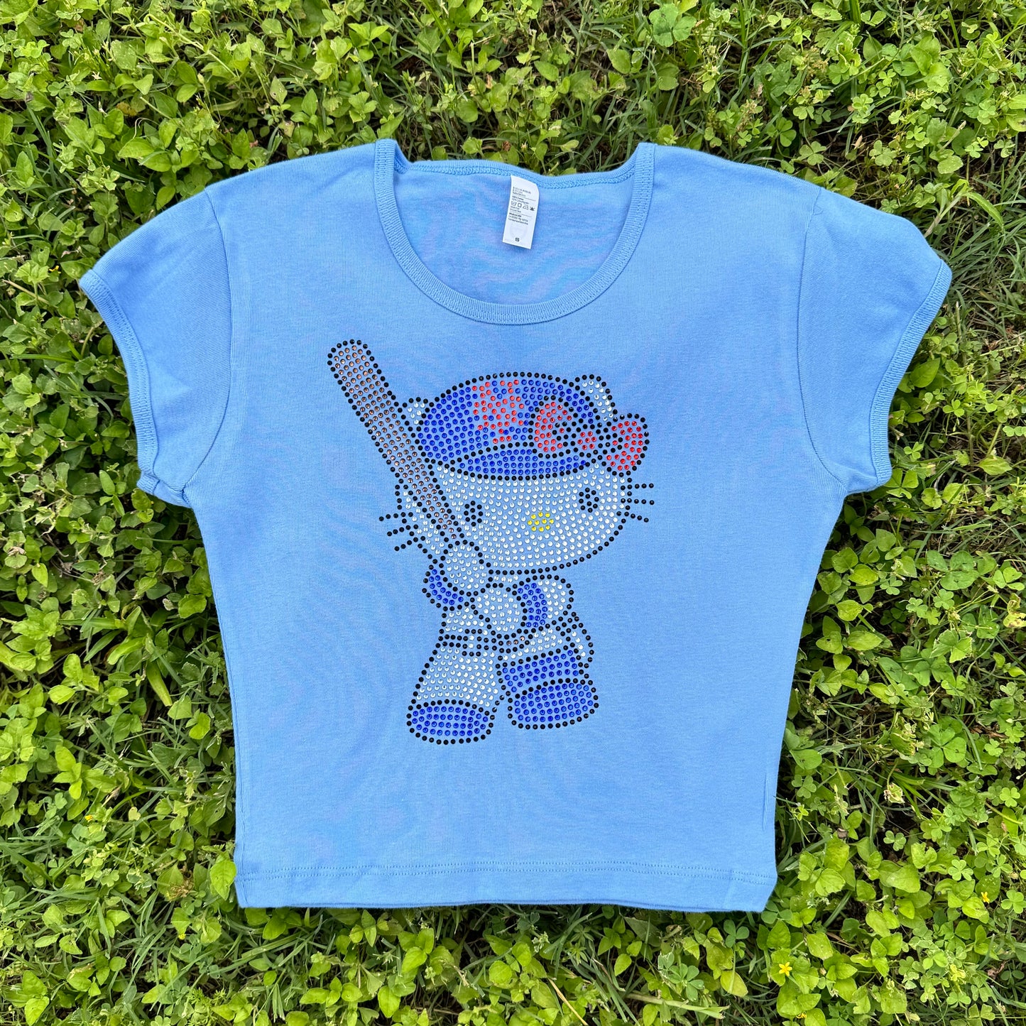 Hello Kitty w/ Bat New York Mets Rhinestone Baby Tee