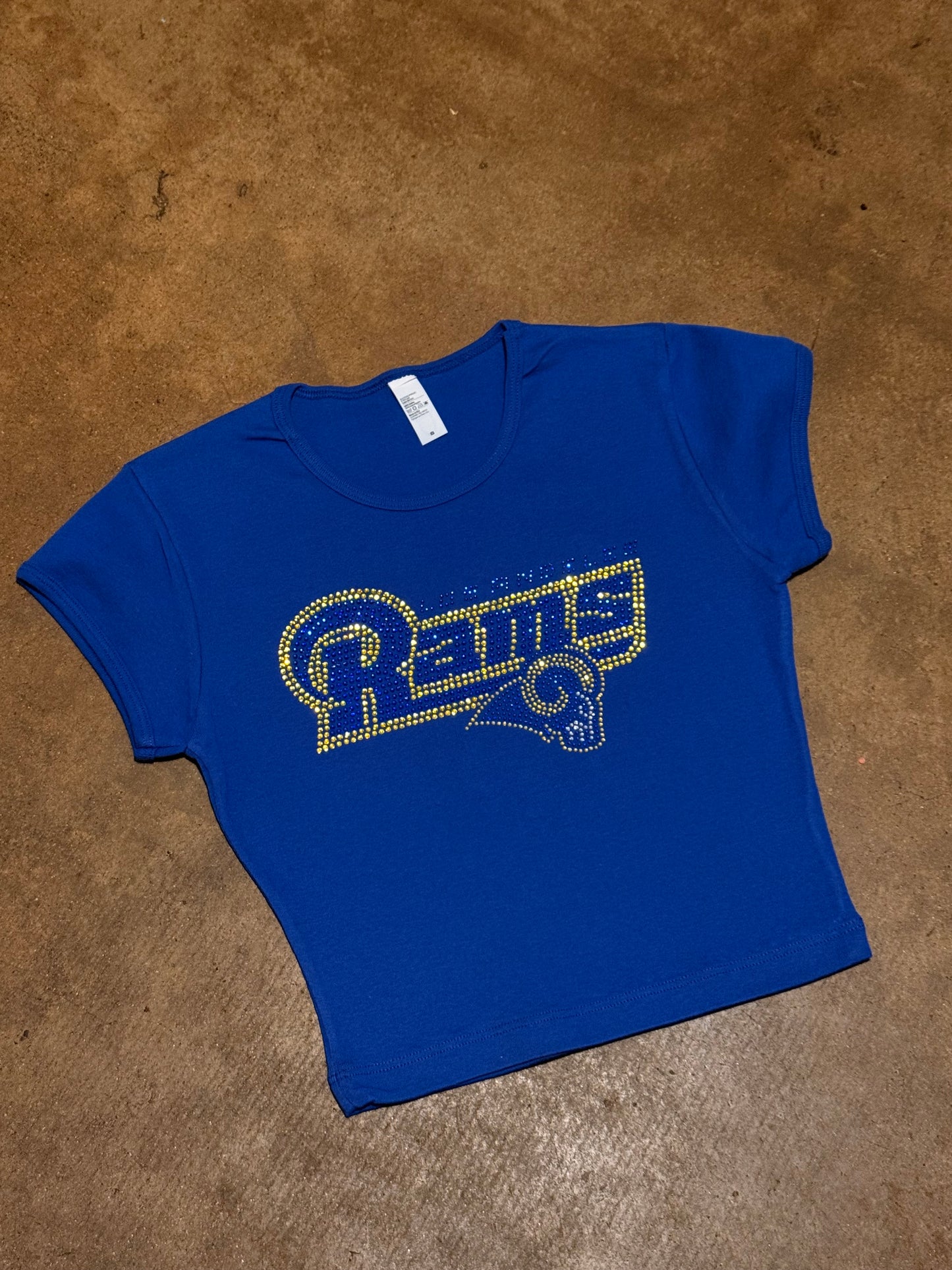 LA Rams Rhinestone Baby Tee