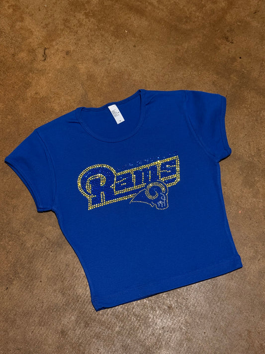 LA Rams Rhinestone Baby Tee