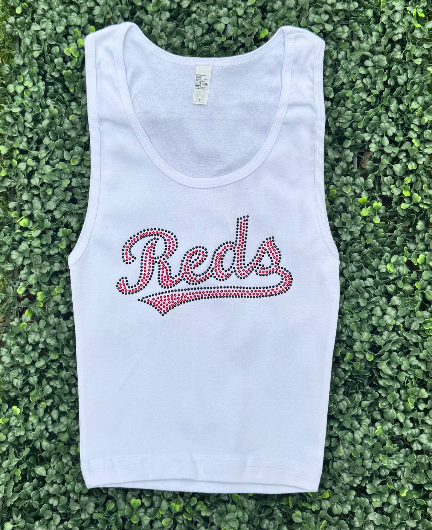 Reds Rhinestone Cropped Tank Petite