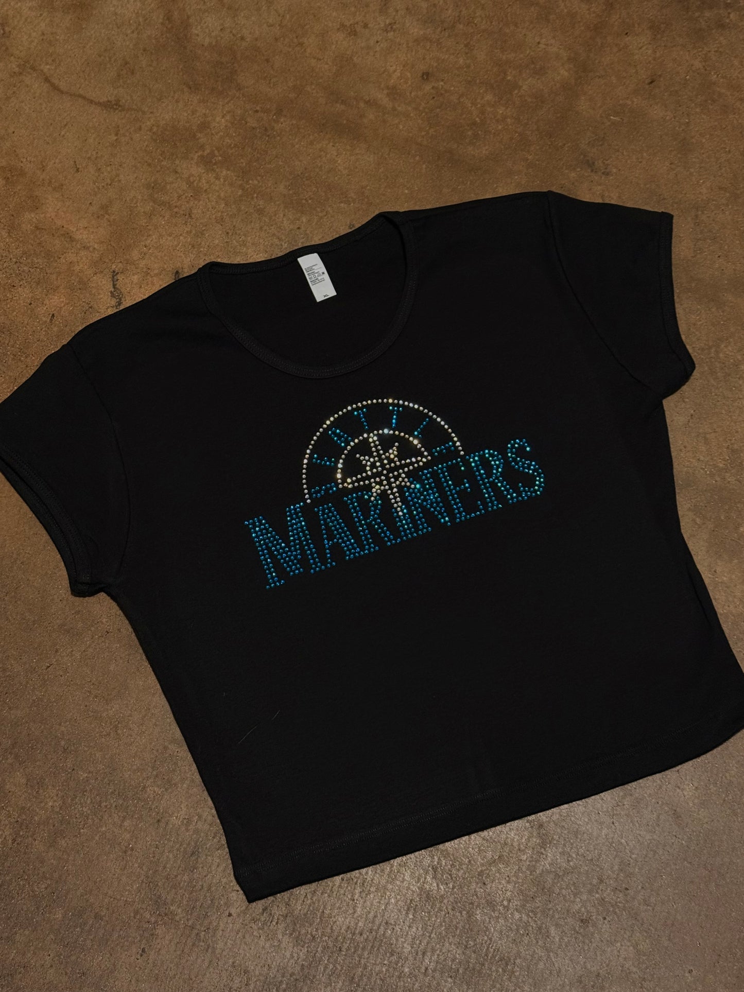 Mariners Rhinestone Baby Tee
