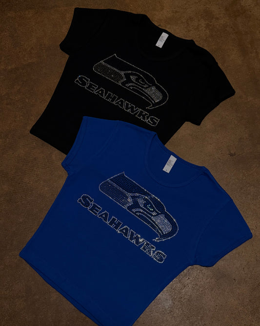 Seahawks Rhinestone Baby Tee