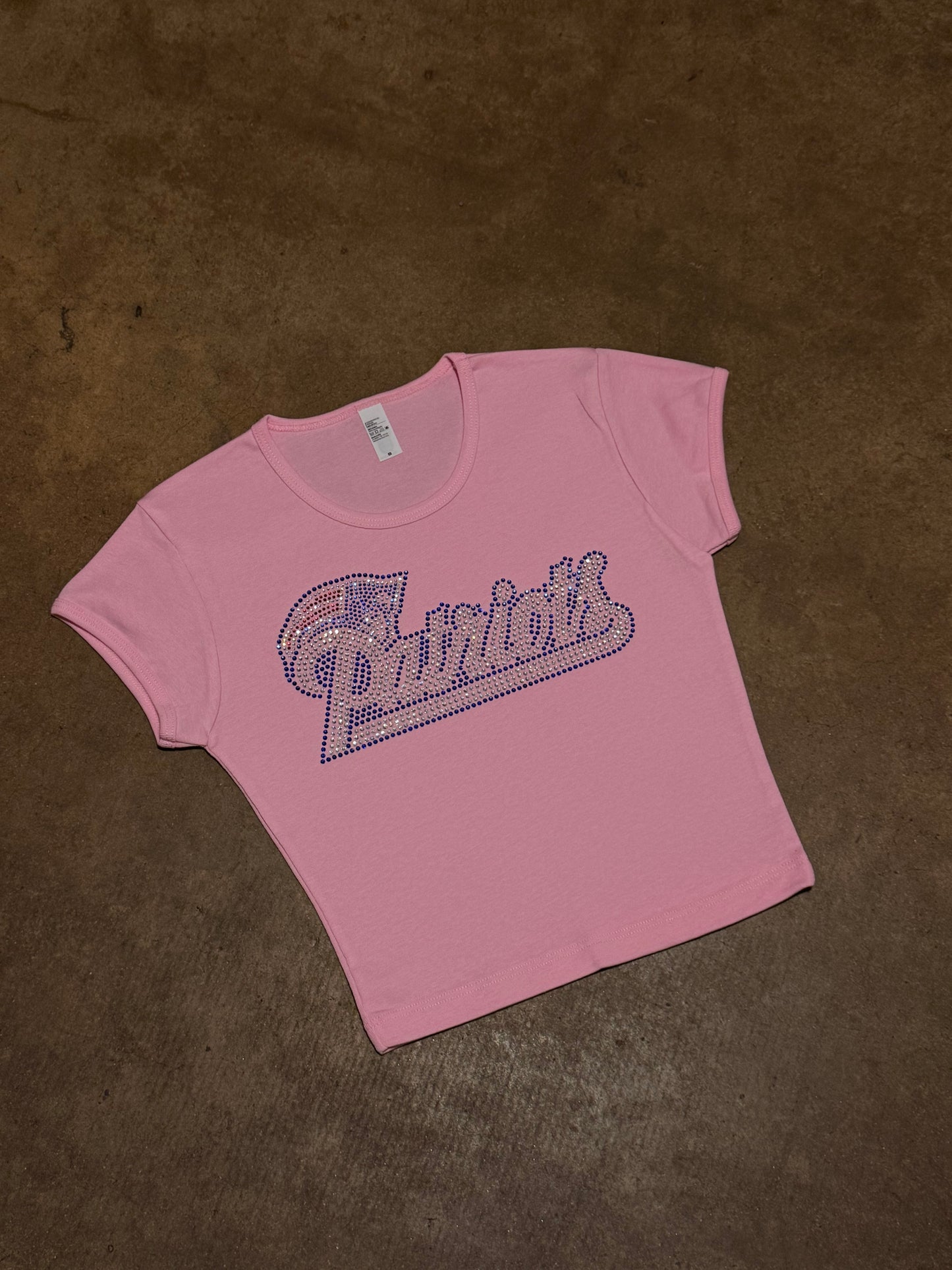 Patriots Rhinestone Baby Tee