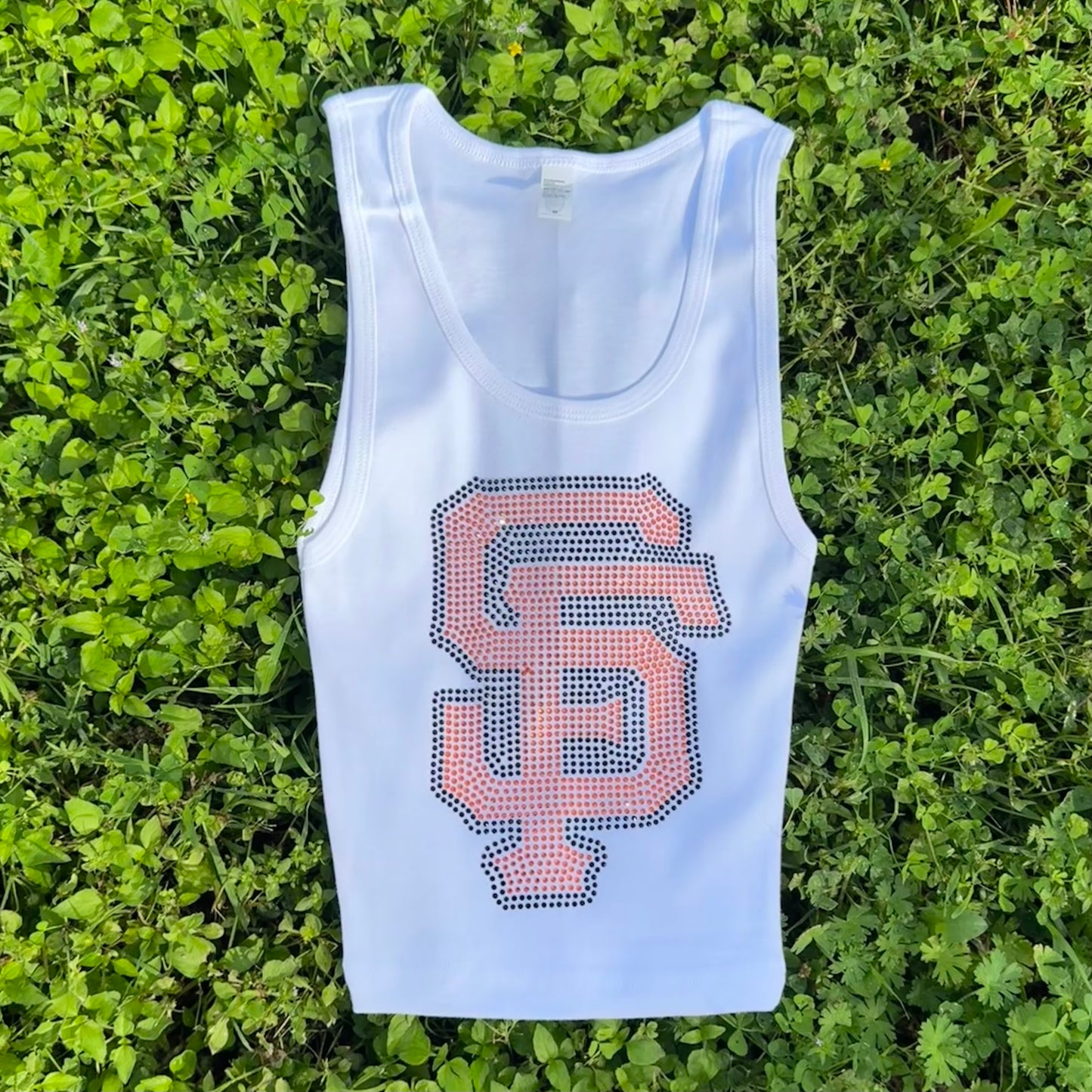 SF Giants Rhinestone Cropped Tank Petite
