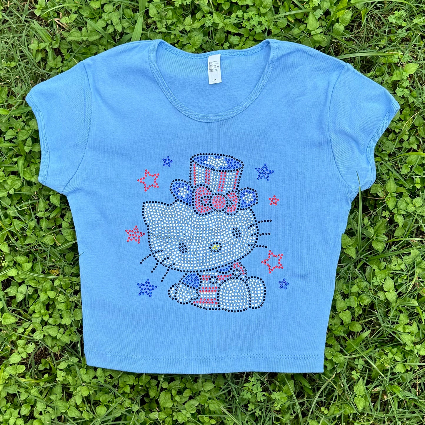 4th of July American Hello Kitty Rhinestone Baby Tee