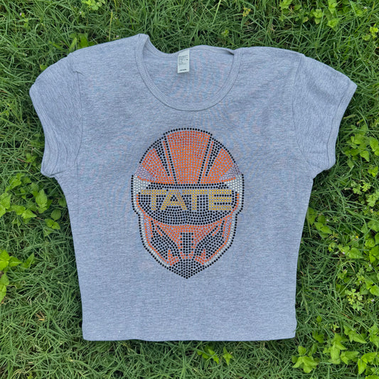 T8 Helmet Rhinestone Baby Tee