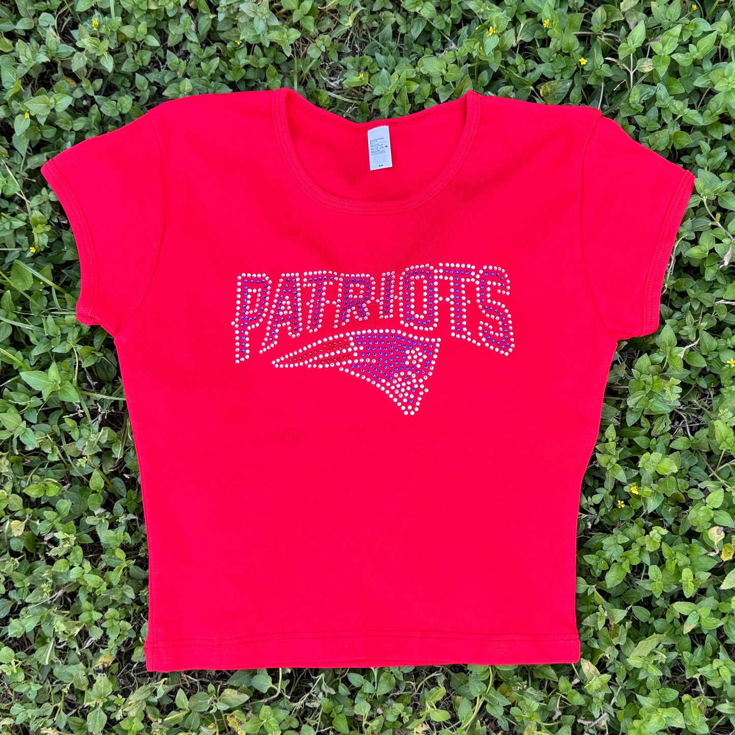 New England Patriots Rhinestone Baby Tee