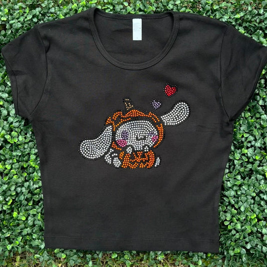 Cinnamonroll Pumpkin Rhinestone Baby Tee