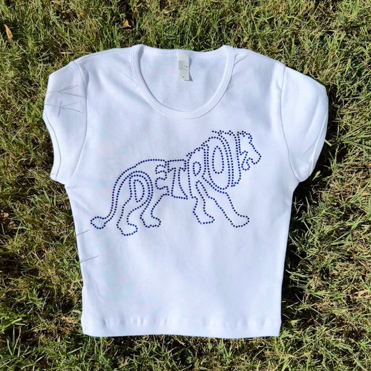 Detroit Lions Rhinestone Baby Tee