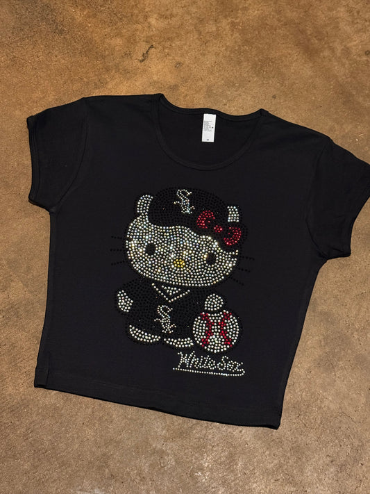 Hk White Sox Rhinestone Baby Tee