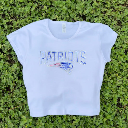 New England Patriots Rhinestone Baby Tee