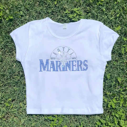 Mariners Rhinestone Baby Tee