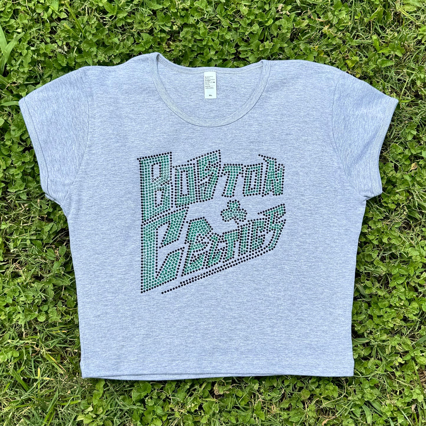 Boston Celtics Basketball Rhinestone Baby Tee