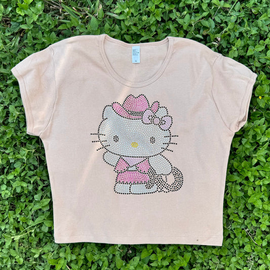 Hello Kitty Cowgirl Rhinestone Baby Tee