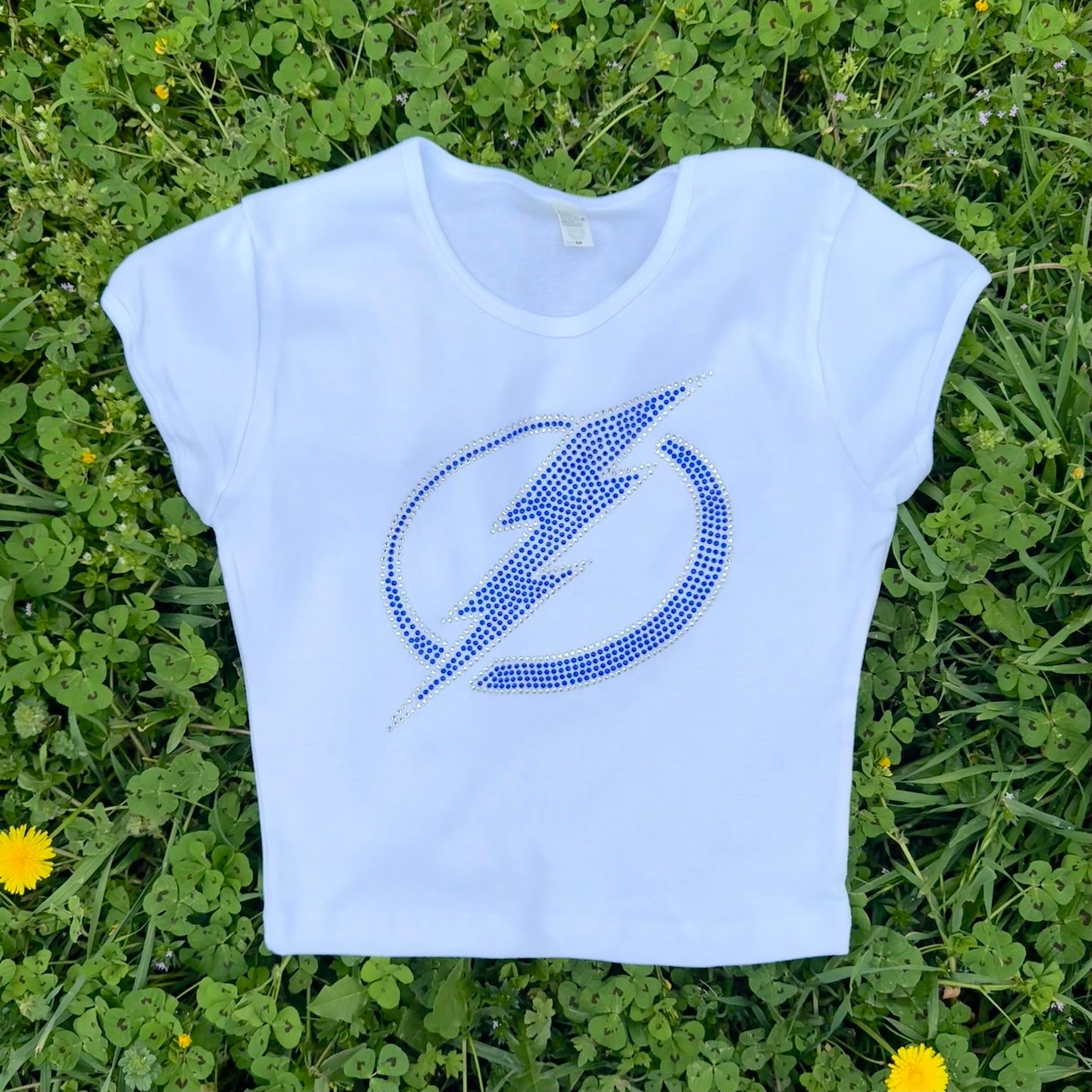 Lightning Bolt Rhinestone Baby Tee