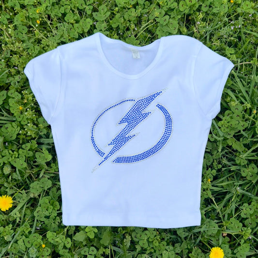 Lightning Bolt Rhinestone Baby Tee