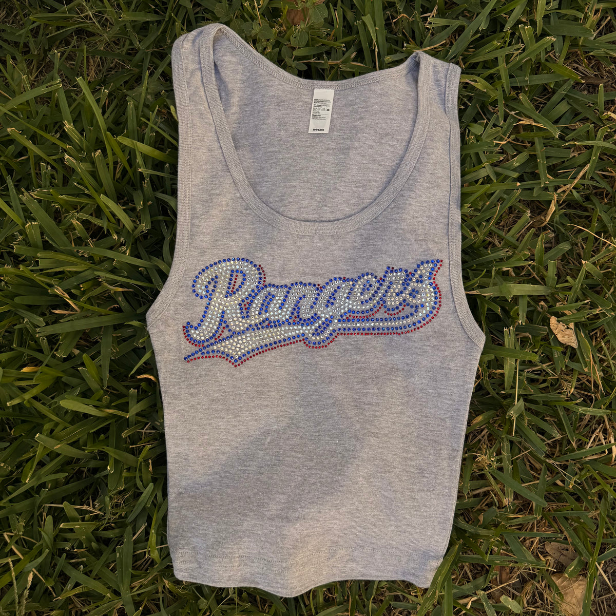 Rangers 2 Rhinestone Cropped Tank Petite