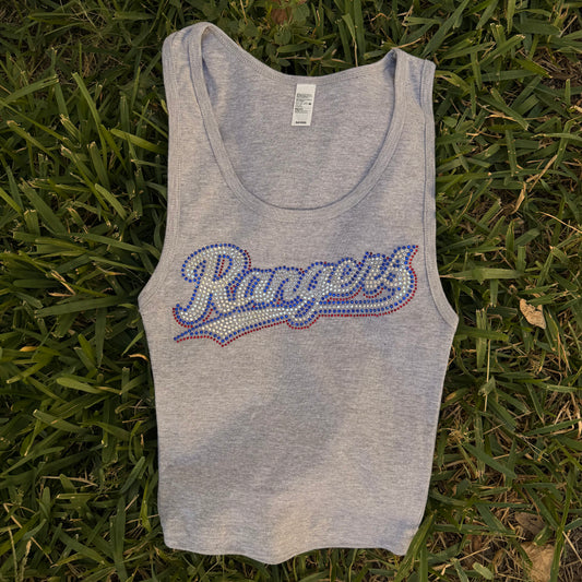 Rangers 2 Rhinestone Cropped Tank Petite