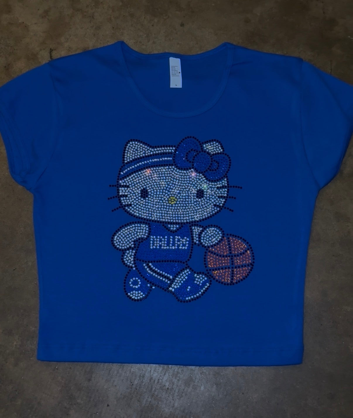kitty mavs Rhinestone Baby Tee