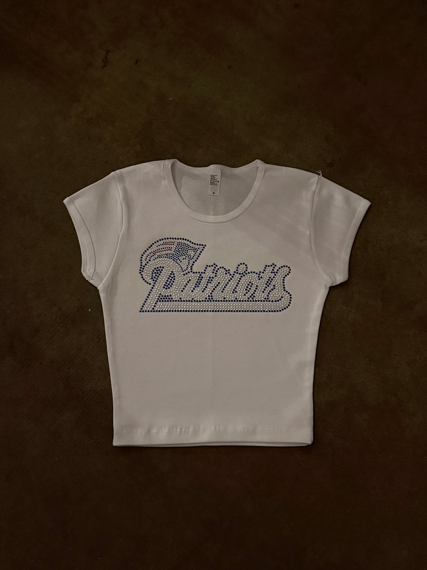 Patriots Rhinestone Baby Tee
