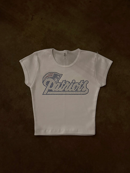 Patriots Rhinestone Baby Tee