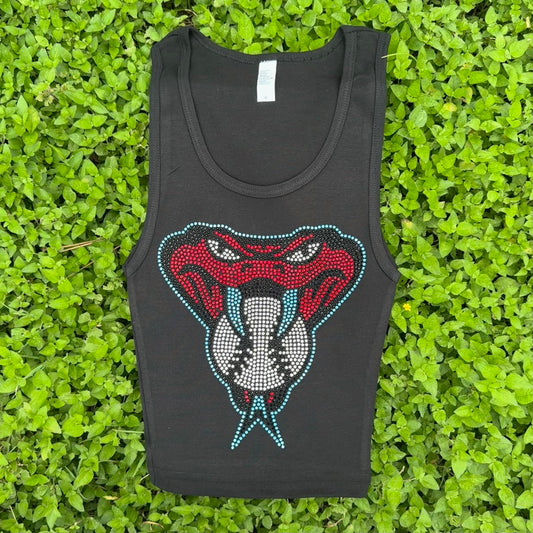 Diamond back Rhinestone Cropped Tank Petite