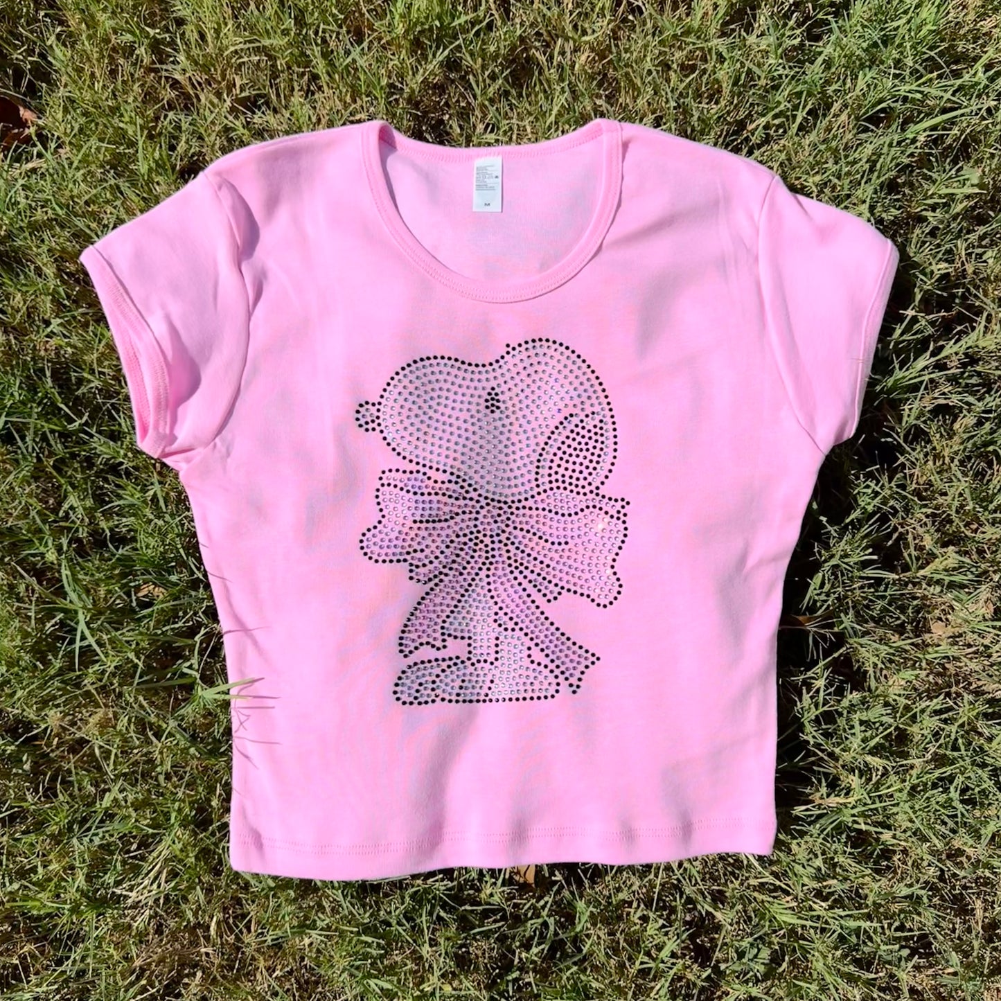 Snoopy Bow Rhinestone Baby Tee