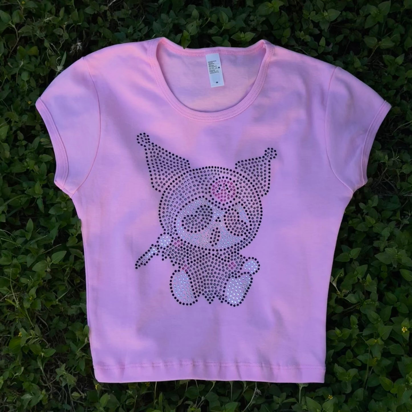 Scream Kuromi Rhinestone Baby Tee