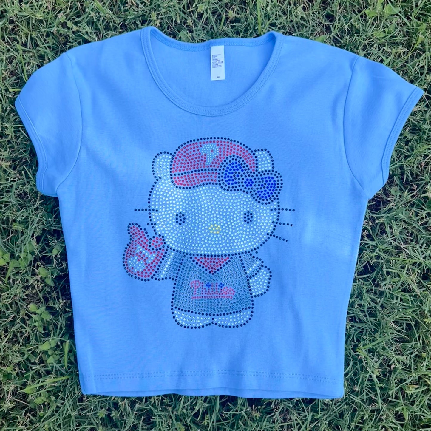 Kitty Phillies Rhinestone Baby Tee