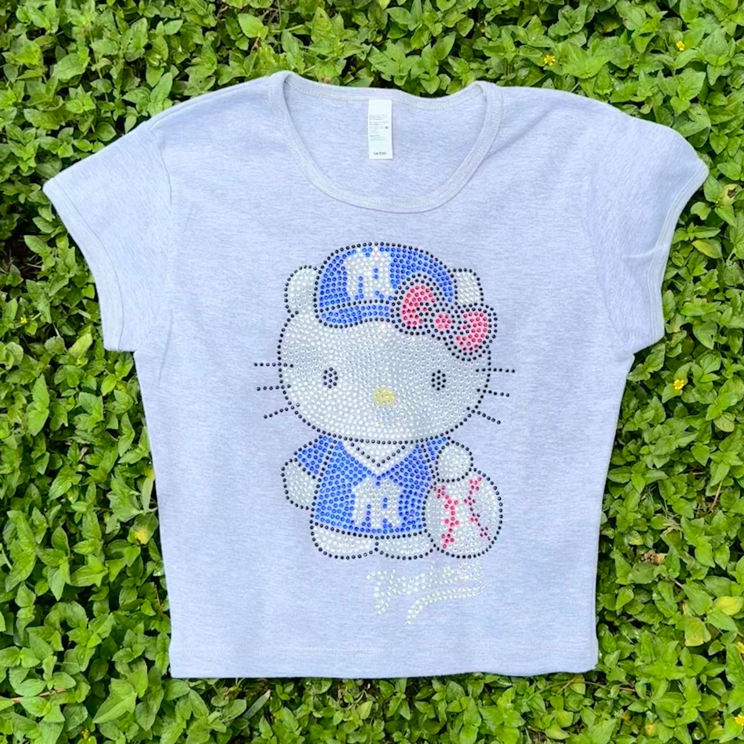 Hello Kitty New York Yankees Rhinestone Baby Tees