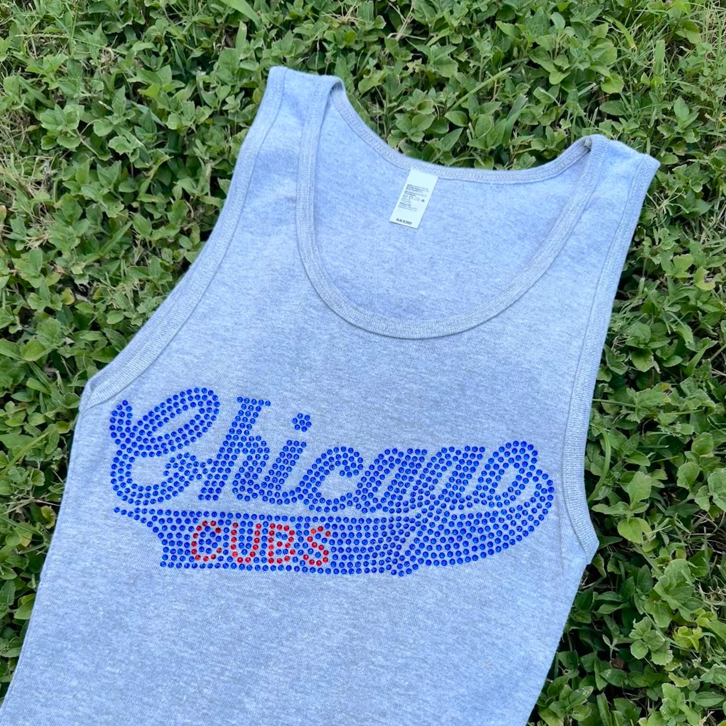 Chacago Cubs Rhinestone Cropped Tank