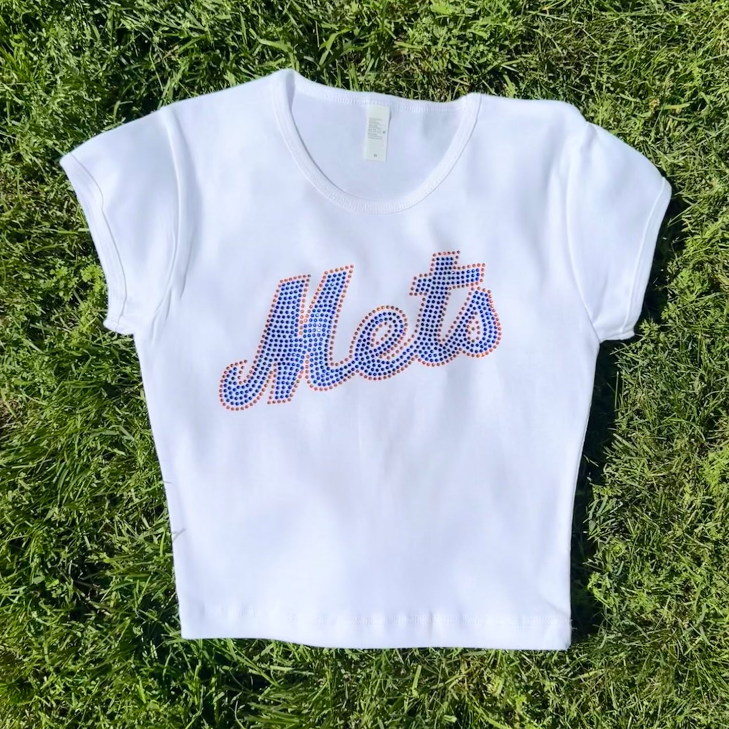 Mets Rhinestone Baby Tee