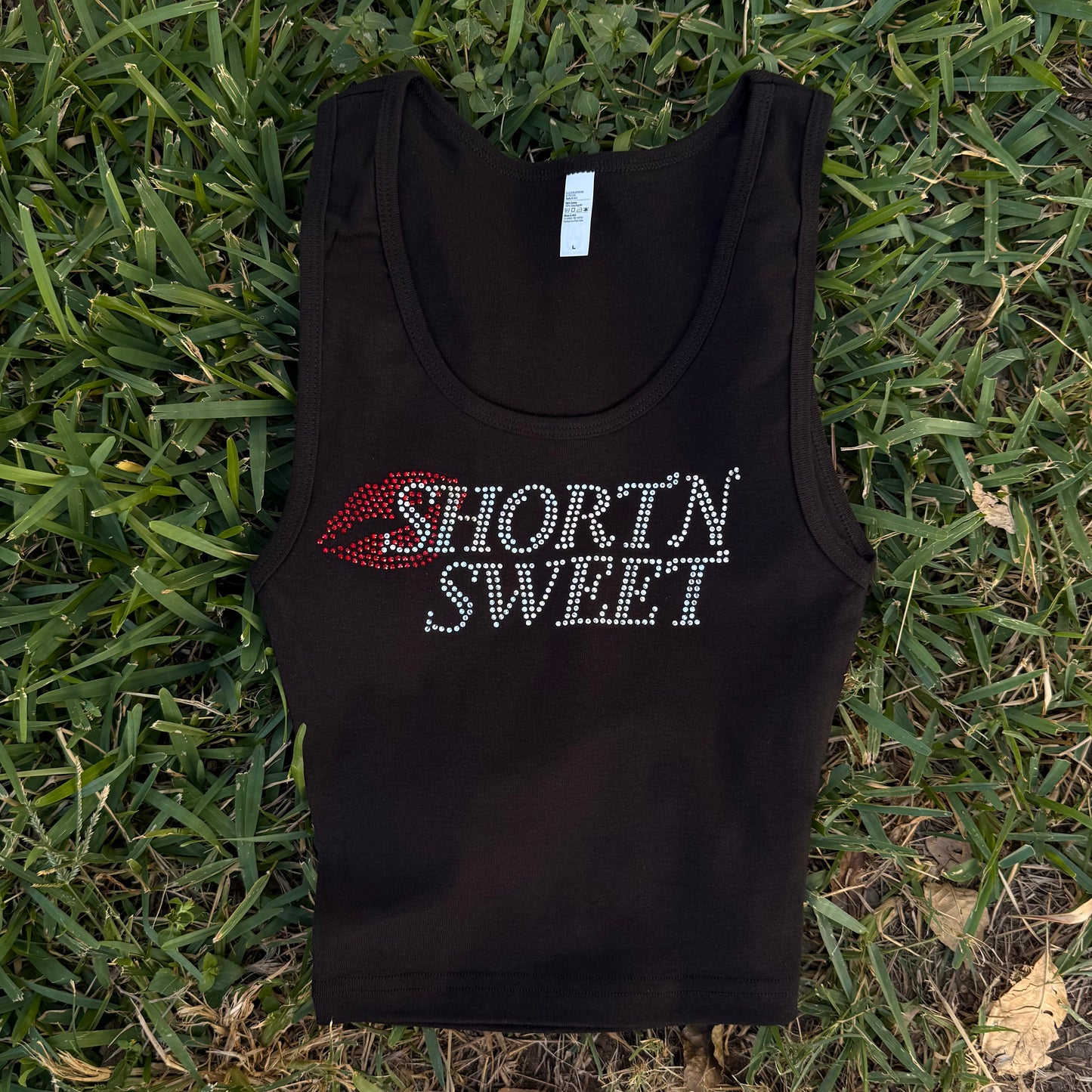 Short n Sweet Rhinestone Cropped Tank Petite