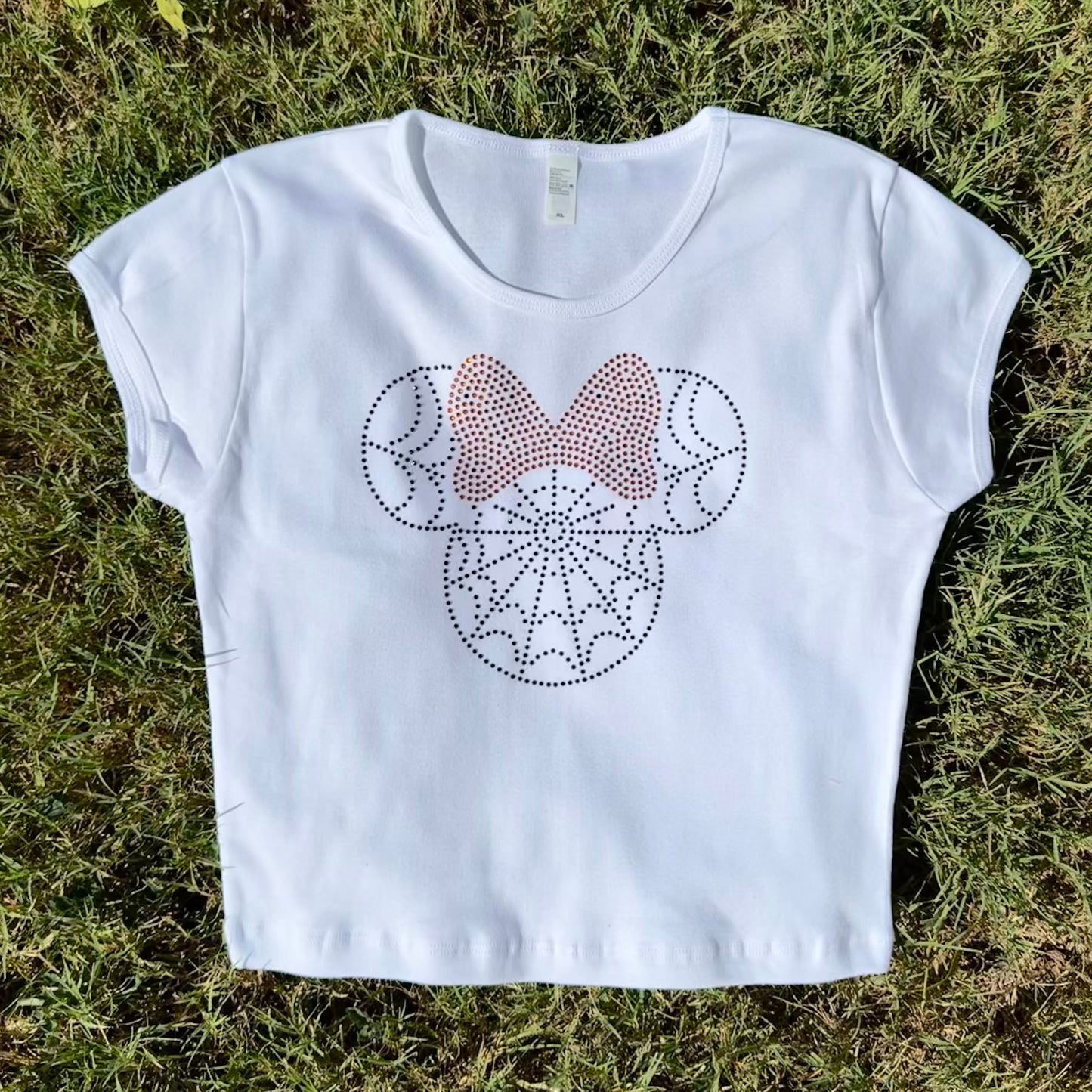 Minnie Webs Rhinestone Baby Tee