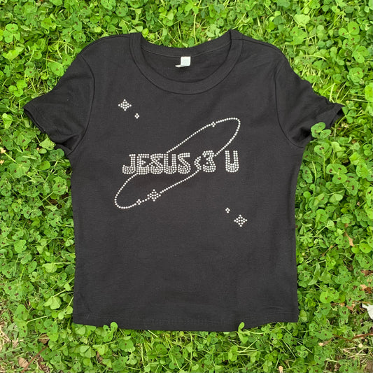 Jesus <3 U Rhinestone Baby Tee