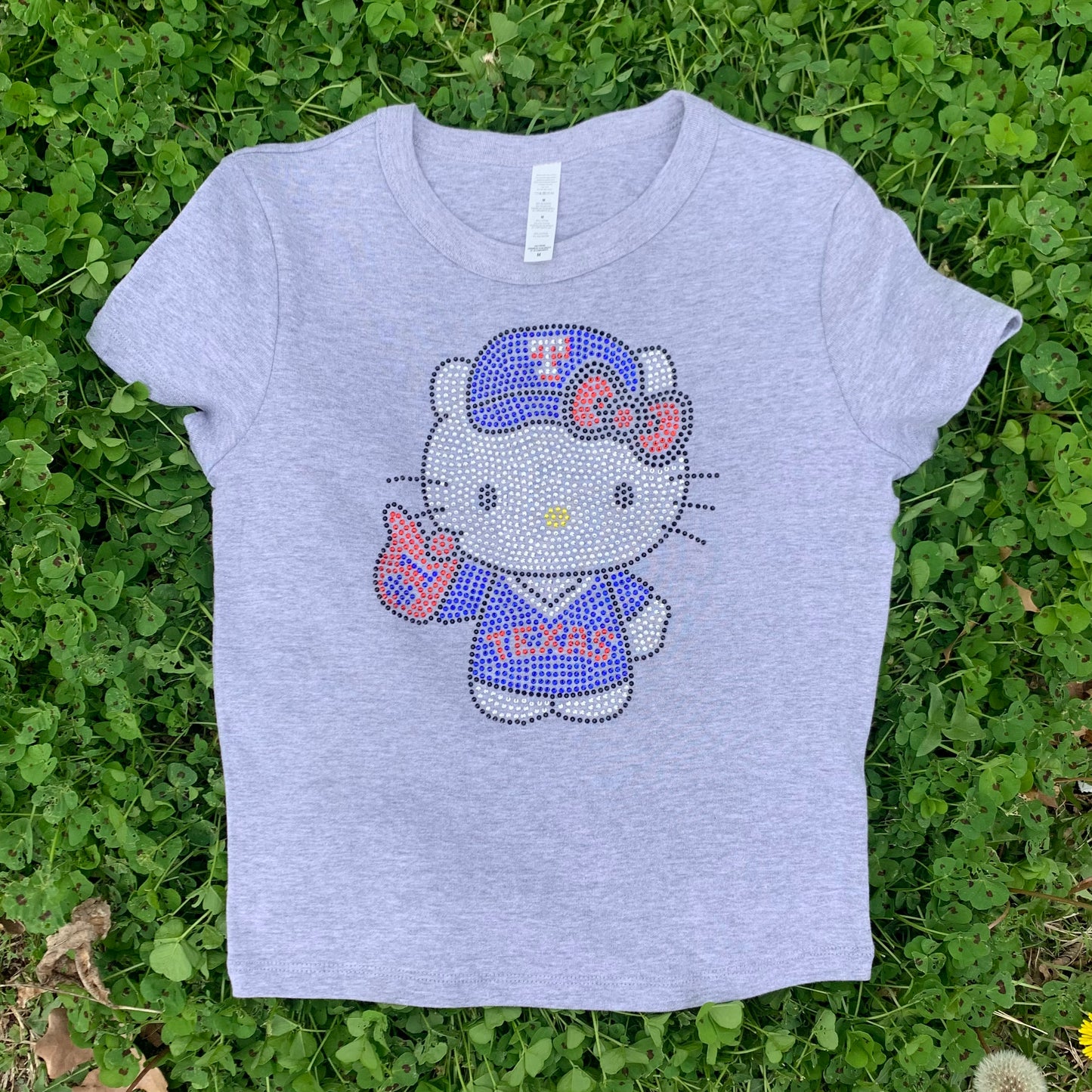 Hello Kitty Texas Rangers Foam Finger Rhinestone Baby Tee